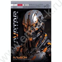 Альбом д/рисования-спираль 32л "Avatar" /перфорация/металлизиров. картон, выб лак/ 5видов | Фото 1