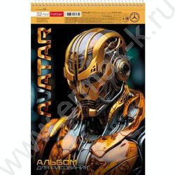 Альбом д/рисования-спираль 32л "Avatar" /перфорация/металлизиров. картон, выб лак/ 5видов | Фото 2