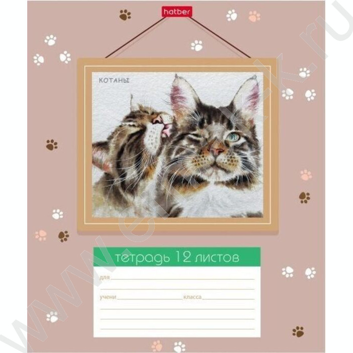 Тетрадь  12л линейка "Котаны" 5видов | Фото 1