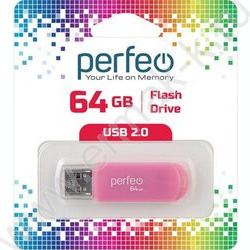 Съемный носитель информации 64GB USB Drive <USB 2.0> Perfeo Pink | Фото 1