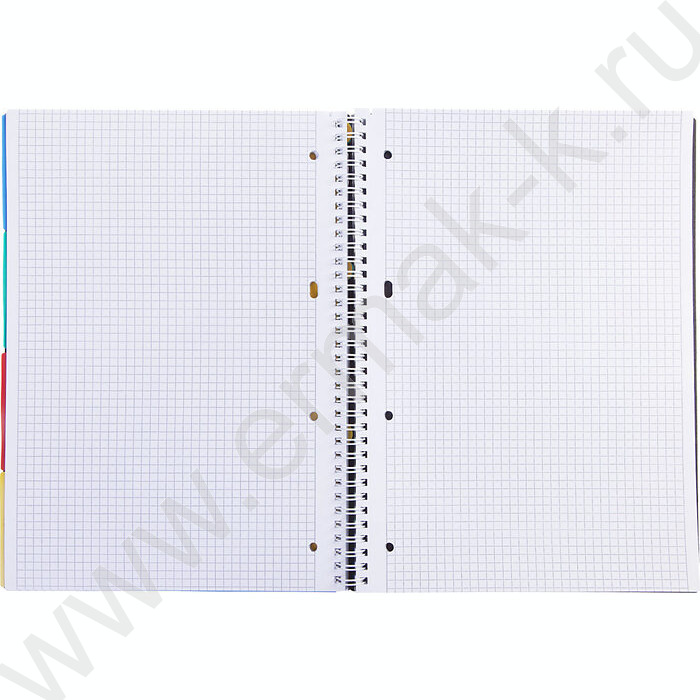 Тетрадь  96л А4 клетка/спираль с фигурной высечкой/перфорация на отрыв/пл.обл./4цв.разделителя с | Фото 5