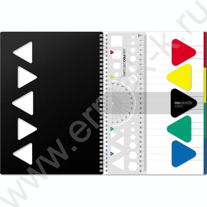 Тетрадь  96л А4 клетка/спираль с фигурной высечкой/перфорация на отрыв/пл.обл./4цв.разделителя с | Фото 2