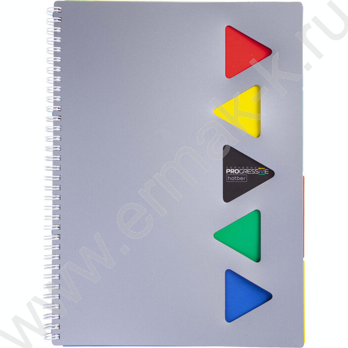 Тетрадь  96л А4 клетка/спираль с фигурной высечкой/перфорация на отрыв/пл.обл./4цв.разделителя с | Фото 2