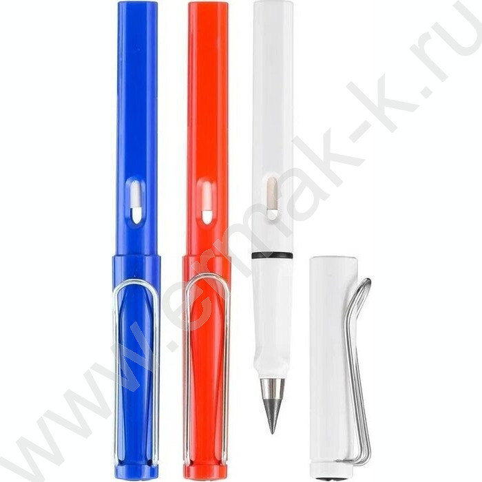 Карандаш ч/гр Вечный с ластиком /колпачок с прищепкой д/бумаг, пл.корпус 3 цвета  (триколор) | Фото 1