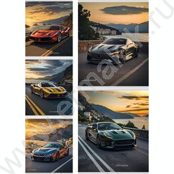 Тетрадь  48л клетка "Машины и закат" ассорти | Фото 1