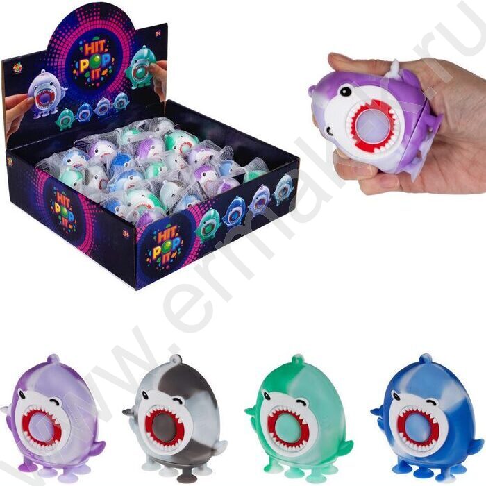 Игрушка антистресс Жмяка Hit Pop It Акулы 8.5*4*7 см 4 вида | Фото 1