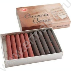 Сангина/сепия в картоне (10 карандашей) | Фото 1