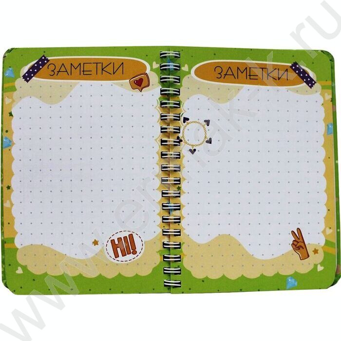 Модный блокнот на гребне Зеленый | Фото 3