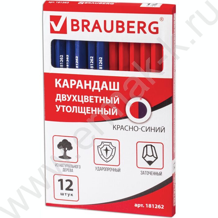 Карандаш двухцветный красно-синий/ грифель 4,0 мм | Фото 4