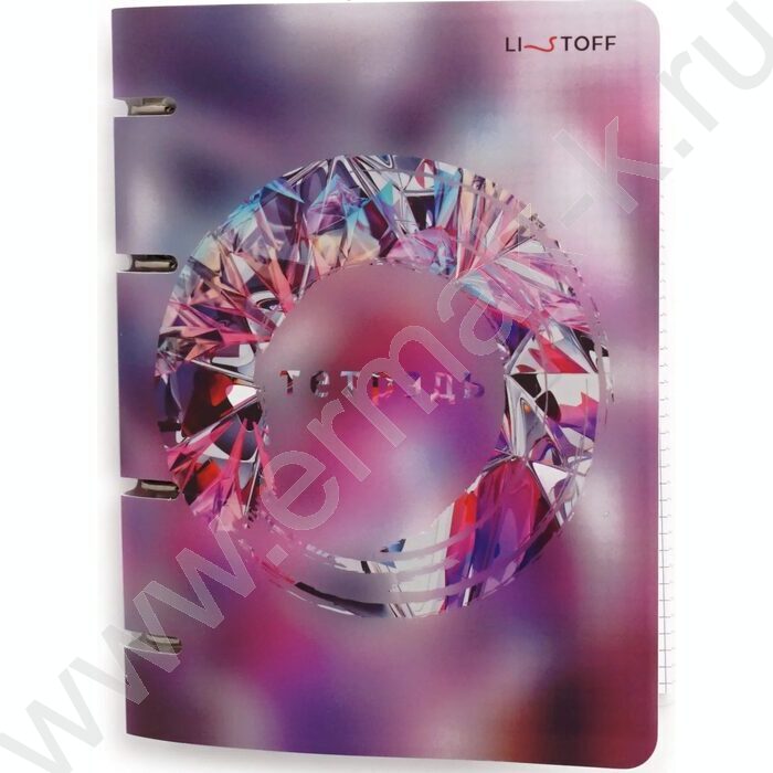 Тетрадь 100л клетка/кольца "Сияние" /пластик/ | Фото 2