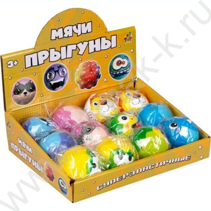 Игрушка Мяч суперэластичный PU рифленый Зверята 6.3 см | Фото 2