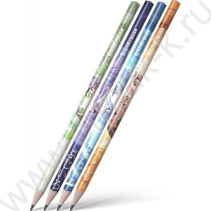 Карандаш ч/гр HB Manga /трехгранный /ассорти /туба | Фото 1