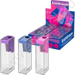 Точилка 1отв. пластик City, Vivid /с контейнером /ассорти | Фото 2