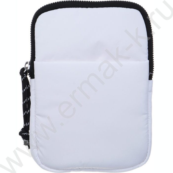Сумка наплечная 18,5*13см болонь, 1отд., 1карм., шнурок на мет.кольце /белая | Фото 1