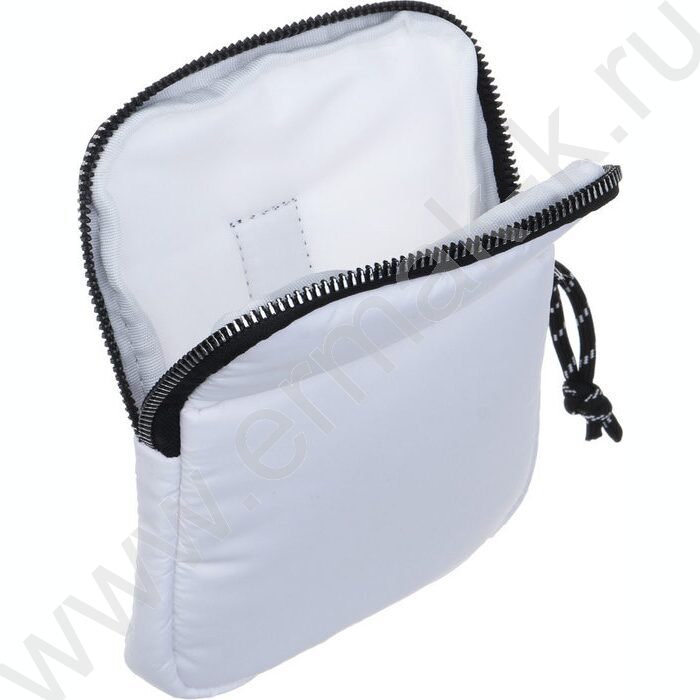 Сумка наплечная 18,5*13см болонь, 1отд., 1карм., шнурок на мет.кольце /белая | Фото 3