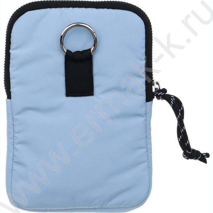 Сумка наплечная 18,5*13см болонь, 1отд., 1карм., шнурок на мет.кольце /голубая | Фото 2