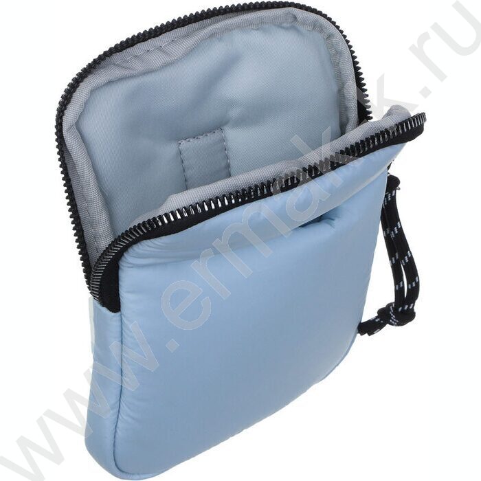 Сумка наплечная 18,5*13см болонь, 1отд., 1карм., шнурок на мет.кольце /голубая | Фото 4