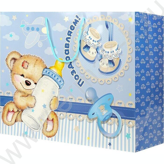 Пакет подарочный бумажный xxl 40*49*19см | Фото 2