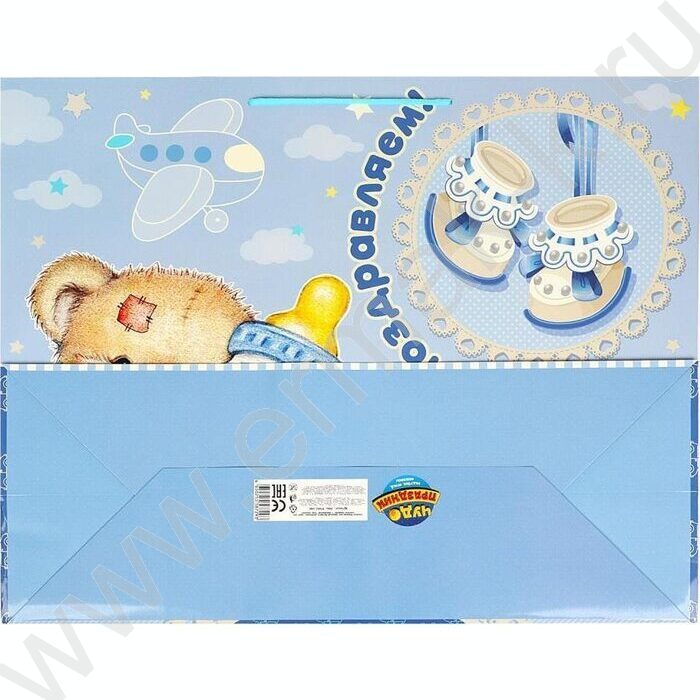 Пакет подарочный бумажный xxl 40*49*19см | Фото 5