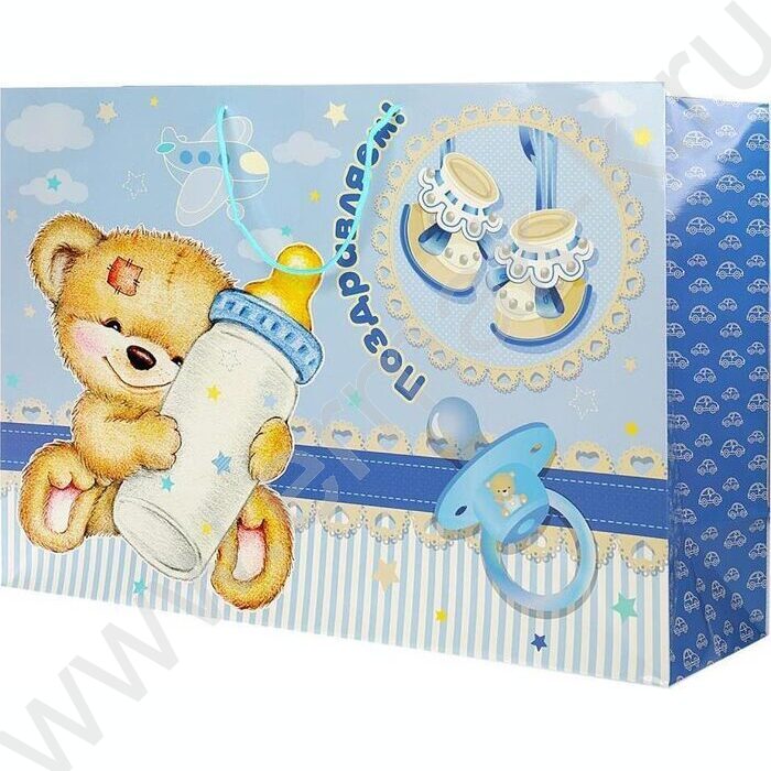 Пакет подарочный бумажный xxxl 45*60*20см | Фото 2