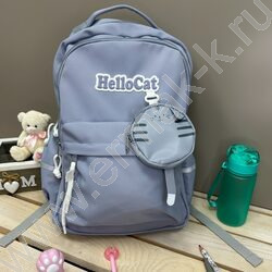 Рюкзак 45*30*20 "Hello Cat" /2отд. 1карман /серо-голубой | Фото 4