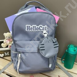 Рюкзак 45*30*20 "Hello Cat" /2отд. 1карман /серо-голубой | Фото 5