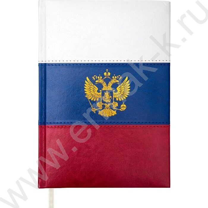 Зап. книжка  80л А5 тв.обл. "Flag" клетка, триколор /тв.комбинир..обл.иск кожа /ляссе | Фото 1