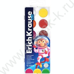 Акварель медовая 12цв  Kids Space Animals с УФ защитой яркости, б/кисточки | Фото 1