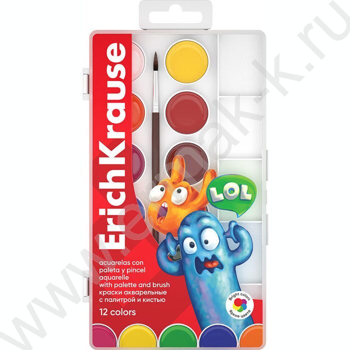 Акварель 12цв  Jolly Friends, с палитрой и кистью | Фото 1