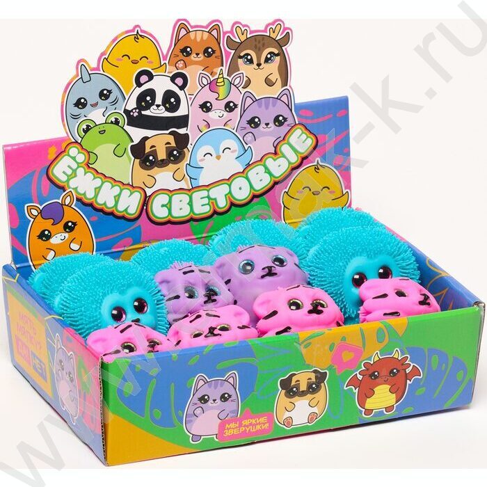 Игрушка антистресс "Ёжка.Зверята" свет ассорти | Фото 5