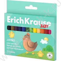Карандаши  12цв Baby Jumbo, грифель 5мм /укороченные /трехгранные /европодвес | Фото 1