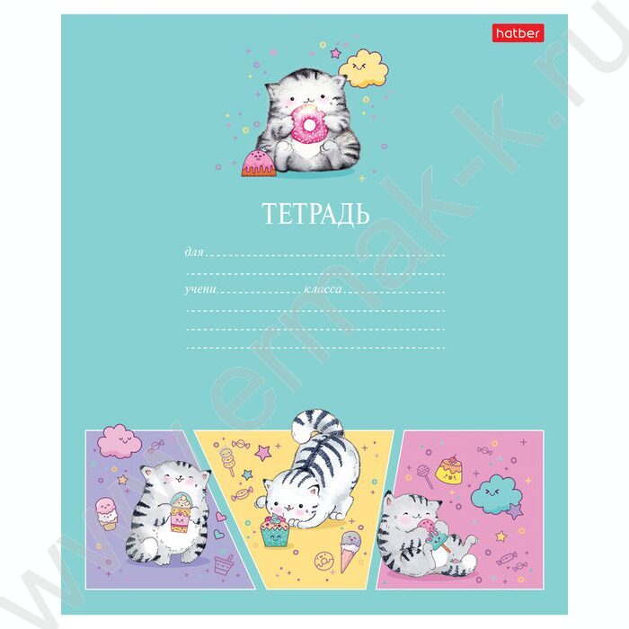 Тетрадь  12л клетка "Приключения кота Пирожка" 5видов | Фото 3