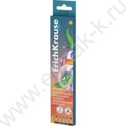 Карандаши пластиковые  6цв Kids Space Animals, грифель 3мм /трехгранные /европодвес | Фото 1