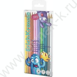 Карандаши пластиковые 12цв Jolly Friends Pastel, грифель 3мм /шестигранные /европодвес | Фото 1
