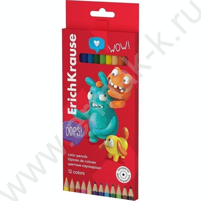 Карандаши  12цв Jolly Friends, грифель - 3мм /шестигранные /европодвес | Фото 1