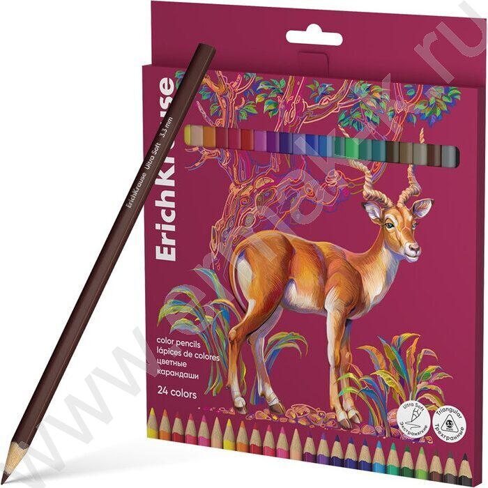 Карандаши  24цв Safari, грифель - 3,3мм /трехгранные /европодвес | Фото 1