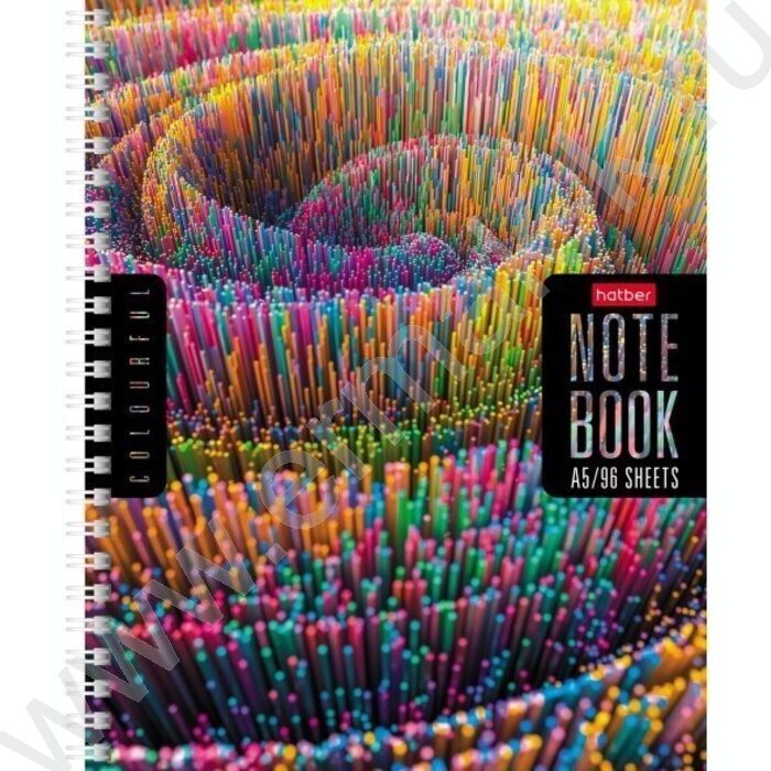 Тетрадь  96л клетка/спираль "Colorful line" перфорация 4вида | Фото 2