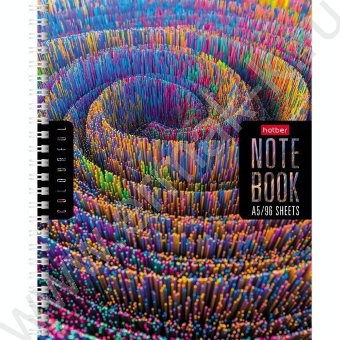 Тетрадь  96л клетка/спираль "Colorful line" перфорация 4вида | Фото 3