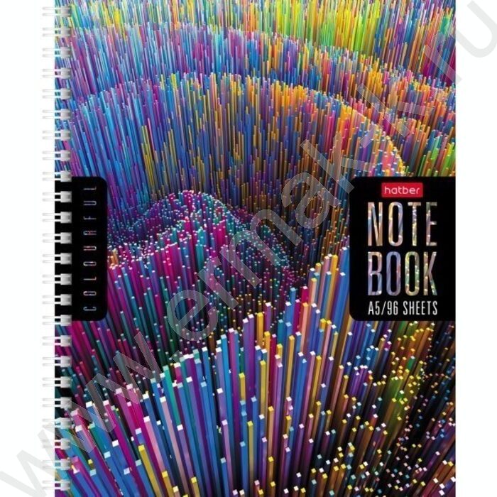Тетрадь  96л клетка/спираль "Colorful line" перфорация 4вида | Фото 4