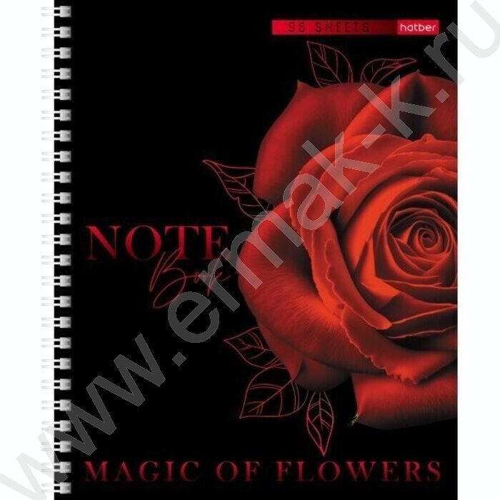 Тетрадь  96л клетка/спираль "Магия цветов" перфорация 4вида | Фото 2