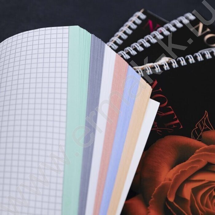 Тетрадь  96л клетка/спираль "Магия цветов" перфорация 4вида | Фото 5