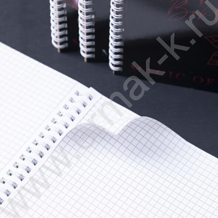 Тетрадь  96л клетка/спираль "Магия цветов" перфорация 4вида | Фото 6