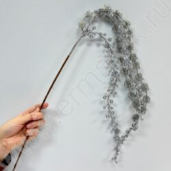 Новогодний сувенир "Серебряная ветвь"  80см NEW | Фото 2