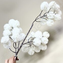 Новогодний сувенир "Ветка с заснеженными белыми ягодами"  60см NEW | Фото 3