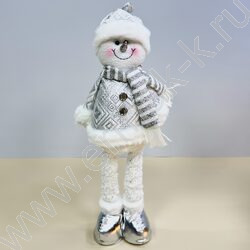 Новогодний сувенир "Снеговик, выдвижные ноги" 35см - 50см NEW | Фото 2