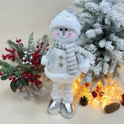 Новогодний сувенир "Снеговик, выдвижные ноги" 35см - 50см NEW | Фото 5