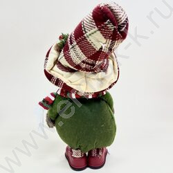 Новогодний сувенир "Снеговик в клетчатой шляпе, выдвижные ноги" 48см - 70см NEW | Фото 4