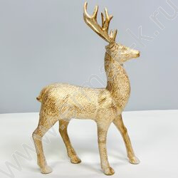 Новогодний сувенир "Олень", старое золото, 15*11*35см NEW | Фото 3