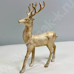 Новогодний сувенир "Олень", старое золото, 13*5*22см NEW | Фото 1