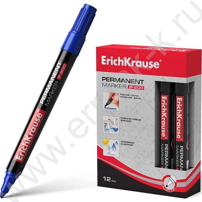 Маркер перм. /синий/ 1,5мм круг P-200   | Фото 2